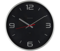 Часы настенные ход плавный, Troyka 77777751, круглые, 30*30*5, серебристая рамка