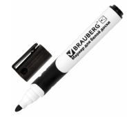 Маркер стираемый для белой доски ЧЕРНЫЙ, BRAUBERG "SOFT", 5 мм, резиновая вставка, 151248
