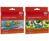 Мелки восковые Гамма "Мультики", 12цв., круглые 305856