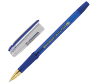 Ручка шариковая масляная с грипом BRAUBERG "i-Rite GT GLD", СИНЯЯ, корпус тонированный синий, узел 0,7 мм, 143302
