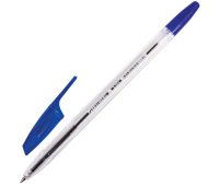 Ручка шариковая BRAUBERG "X-333", СИНЯЯ, корпус прозрачный, узел 0,7 мм, линия письма 0,35 мм, 142405