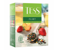 Чай TESS (Тесс) "Flirt", зеленый с клубникой и персиком, 100 пакетиков, 622345/1783302/349657