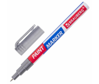Маркер-краска лаковый EXTRA (paint marker) 1 мм, СЕРЕБРЯНЫЙ, УЛУЧШЕННАЯ НИТРО-ОСНОВА, BRAUBERG, 151965