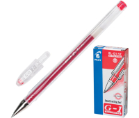 Ручка гелевая PILOT "G-1", КРАСНАЯ, корпус прозрачный, узел 0,5 мм, линия письма 0,3 мм, BL-G1-5T  141840