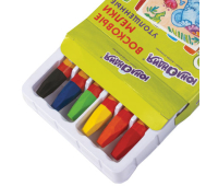 Восковые мелки утолщенные ЮНЛАНДИЯ "ЮНЛАНДИК И ИНДИЙСКИЙ СЛОН", НАБОР 6 цветов, масляная основа, 227296 ОЗ