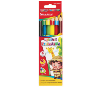 Карандаши цветные утолщенные BRAUBERG, 6 цветов, трехгранные, картонная упаковка, 180835