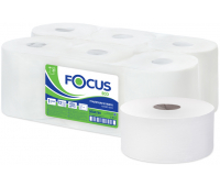 Бумага туалетная Focus Eco Jumbo, 1 слойн, 450 м/рул, тиснение, белая, 5050785, 299951