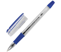 Ручка шариковая масляная с грипом BRAUBERG "i-Rite GT", СИНЯЯ, корпус прозрачный, узел 0,7 мм, 143300