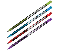 Карандаш ч/г Berlingo "Squares", круглый, с ластиком, заточен., пластиковый, ассорти, 327733