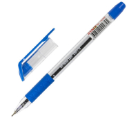 Ручка шариковая масляная с грипом STAFF "OBP-279", СИНЯЯ, игольчатый узел 0,7 мм, линия письма 0,35 мм, 142988