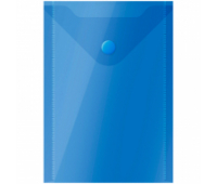 Папка-конверт на кнопке OfficeSpace, А6 (105*148мм), 150мкм, полупрозрачная, синяя 267535