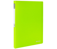 Папка 20 вкладышей BRAUBERG "Neon", 16 мм, неоновая, зеленая, 700 мкм, 227448