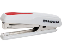 Степлер №10 BRAUBERG "Extra", до 20 листов, антистеплер, серо-красный, 229082