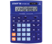 Калькулятор настольный STAFF STF-888-12-BU (200х150 мм) 12 разрядов, двойное питание, СИНИЙ, 250455