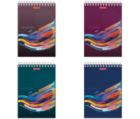 Блокнот А5 (146х205 мм), 60 л., гребень, картон, жесткая подложка, клетка, BRAUBERG, "На волне успеха", 129813