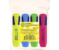 Набор маркеров-выделителей DOLCE COSTO 4 цв. (желтый, голубой, зеленый, розовый), 5 мм, D00168