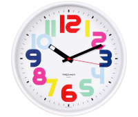 Часы настенные ход плавный, Troyka 77771712, круглые, 30*30*5, белая рамка  290837