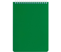 Блокнот А5 (146х205 мм), 60 л., гребень, перфорация на отрыв, лакированный, BRAUBERG, Зеленый, 111272