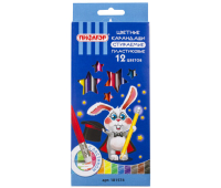 Карандаши цветные стираемые с ластиком ПИФАГОР "МАГИЯ", 12 цветов, пластиковые, 181574