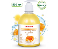 Мыло-крем жидкое с антибактериальным эффектом 500 мл UNICARE "Медовое", с дозатором, UC501062, 608156