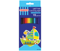 Карандаши цветные ПИФАГОР "ЖИРАФ", 12 цветов, пластиковые, классические заточенные, 181250