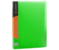 Папка с 80 вкладышами LAMARK 0,80мм жесткая неон зеленая DB0340-IMGN