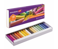 Пастель сухая художественная BRAUBERG ART DEBUT, 18 цветов, круглое сечение, 181460