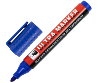 Маркер перманентный ULTRA MARKER, СИНИЙ, 3,5 мм, с клипом, BRAUBERG, 152206