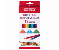 Карандаши цветные ПИФАГОР "Веселая такса", 12 цветов, классические, заточенные, 181806