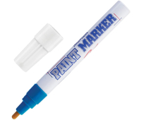 Маркер-краска лаковый (paint marker) MUNHWA, 4 мм, СИНИЙ, нитро-основа, алюминиевый корпус, PM-02