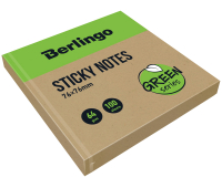 Самоклеящийся блок Berlingo "Green Series", 76*76мм, 100л, крафтовая бумага, LSn_42076, 338489