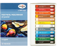 Пастель масляная Гамма "Студия", 12 цветов, картон. упаковка, 160320205, 310400