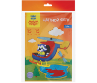 Фетр Мульти-Пульти, А4, 15л., 15цв., 1мм, "Приключения Енота", ФЦ15_38695, 318376