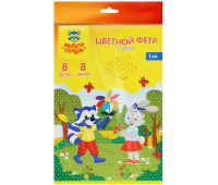 Фетр Мульти-Пульти, А4, 8л., 8цв., 1мм, с узором "Горошек", "Енот в волшебном мире", ФЦ8у_38698, 318379