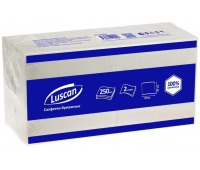 Салфетки бумажные Luscan 24х24 см белые 2-слойные 250 штук в упаковке 1519340