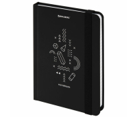 Блокнот с резинкой в клетку 96 л., МАЛЫЙ ФОРМАТ А6 (109х148 мм), твердая обложка, BRAUBERG, "Elements", 113736