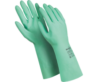 Перчатки латексные MANIPULA "Контакт", хлопчатобумажное напыление, размер 9-9,5 (L), зеленые, L-F-02
