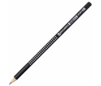Карандаш чернографитный BRAUBERG, 1 шт., "Black&White", HB, трехгранный, корпус черный, заточенный, 181297