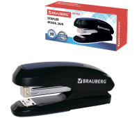 Степлер №24/6, 26/6 BRAUBERG "Extra", до 30 листов, черно-синий, 229084