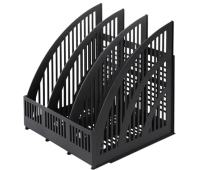 Лоток вертикальный для бумаг BRAUBERG "Energy", 250 мм, 3 отделения, сетчатый, сборный, черный, 237017