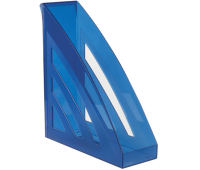 Лоток вертикальный для бумаг BRAUBERG "Office style", 245х90х285 мм, тонированный синий, 237282