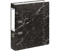 Папка-регистратор OfficeSpace 75мм, мрамор, черная, бюджет, 340060