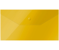 Папка-конверт на кнопке OfficeSpace С6, 150мкм, пластик, желтая, 281223