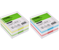 Блок для записей СТАММ "Стандарт", 9*9*4,5см, пластиковый бокс, ассорти, БЗ-995201, 331314