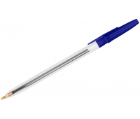 Ручка шариковая СТАММ "Оптима" синяя, 1,0мм, прозрачный корпус, РО01, 063076