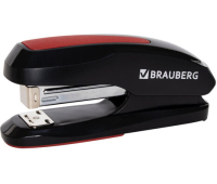 Степлер №24/6, 26/6 BRAUBERG "Extra", до 30 листов, черно-красный, 229085