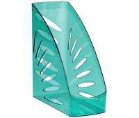 Лоток для бумаг вертикальный СТАММ "Тропик", 110мм, тонированный зеленый, ЛТ361, 324056