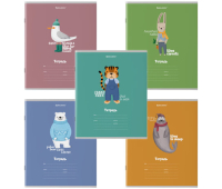 Тетрадь 18 л. BRAUBERG клетка, обложка картон, "МОДНЫЕ ЖИВОТНЫЕ", 106480