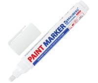 Маркер-краска лаковый (paint marker) 6 мм, БЕЛЫЙ, НИТРО-ОСНОВА, BRAUBERG PROFESSIONAL PLUS EXTRA, 151450