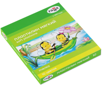 Пластилин восковой мягкий Гамма "Пчелка", 10 цветов, 150г, со стеком, картон. упаковка